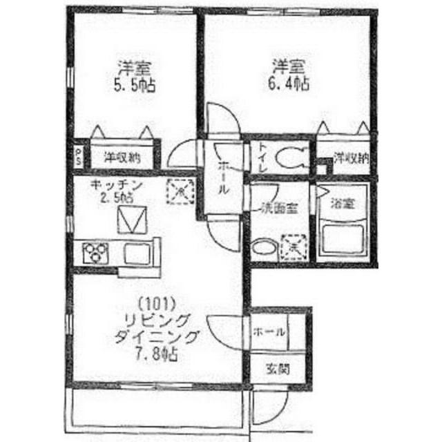 カーサ湘南台　Ⅰ 101号室 間取り