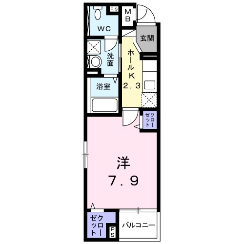 カインドハート西海岸 103号室 間取り