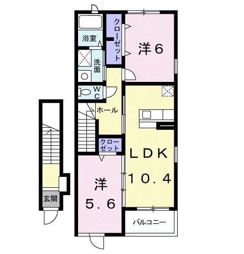 メゾン フォンテーヌⅠ 204号室 間取り