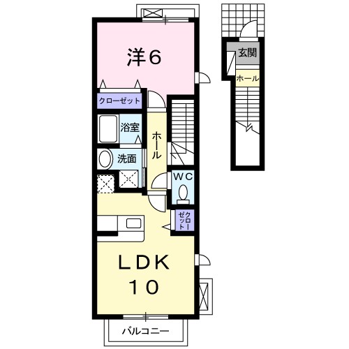 フォーレスト 201号室 間取り