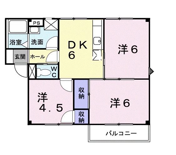 カサグラシアＢ 202号室 間取り