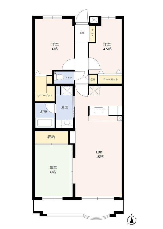 メゾンベール壱番館 308号室 間取り