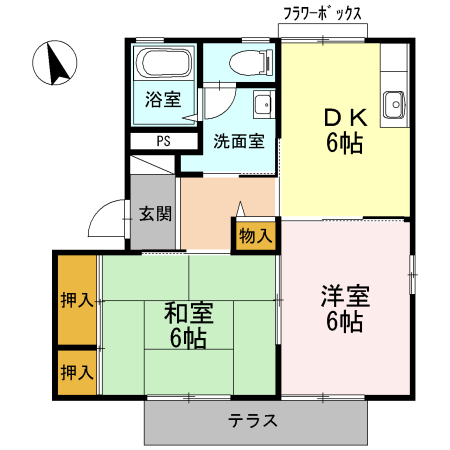 パレス雅　Ａ 101号室 間取り