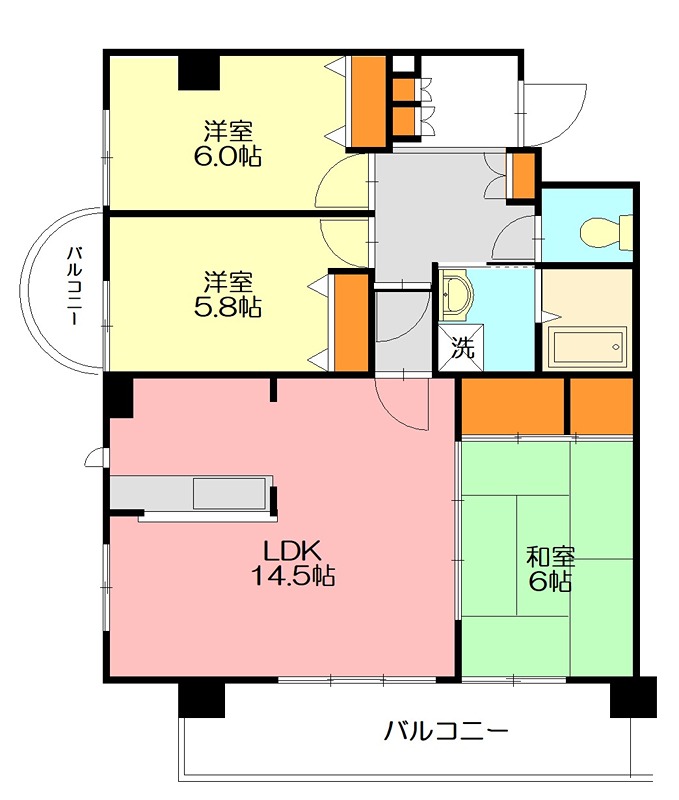 グランソラール丸の内 204号室 間取り