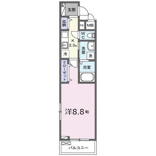 ベルクワルツ大船 206号室 間取り