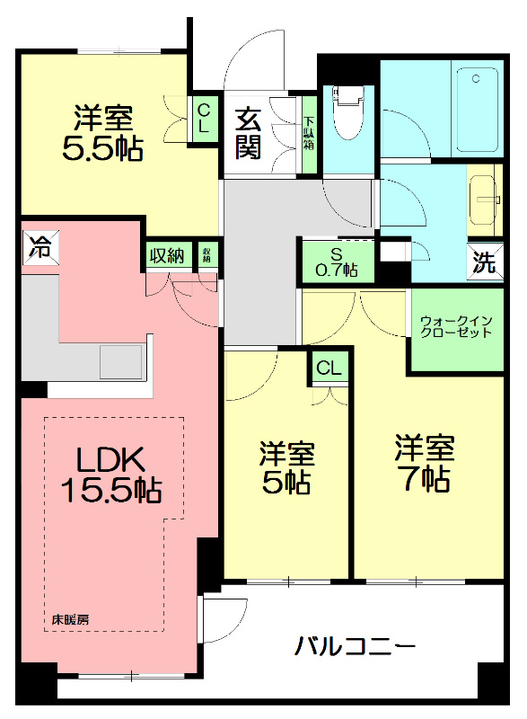 クラッシィハウス辻堂 3F号室 間取り