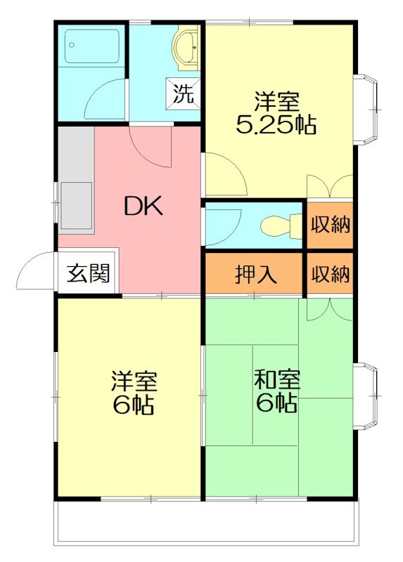 MIYAGAWAハイツ  201号室 間取り