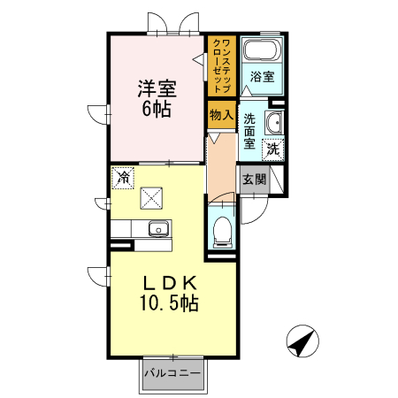 シャルマン　ドミールB 101号室 間取り