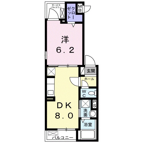 ホワイト　ウェル湘南Ⅱ 302号室 間取り