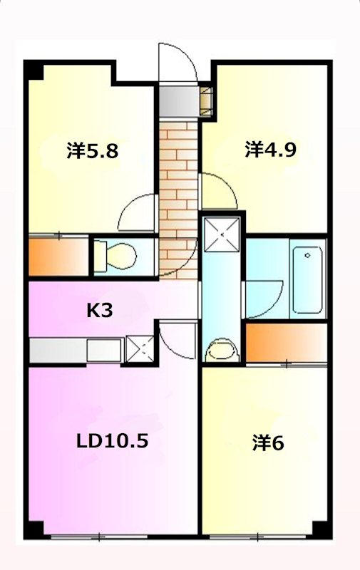 パノラマハイツ第2 105号室 間取り