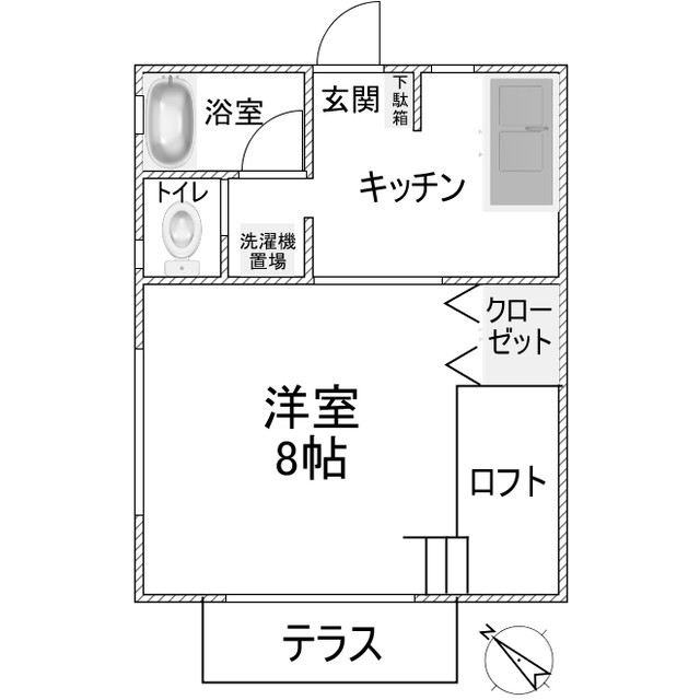 ドミールＦＵＫＡＧＡＷＡ　Ⅱ 101号室 間取り