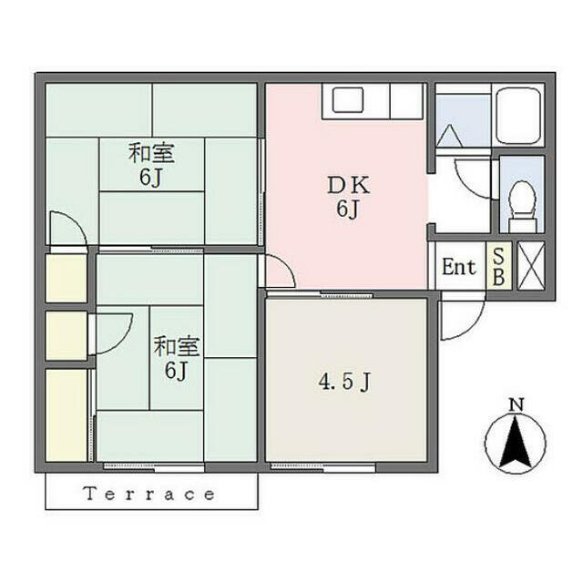サンハイツ 102号室 間取り