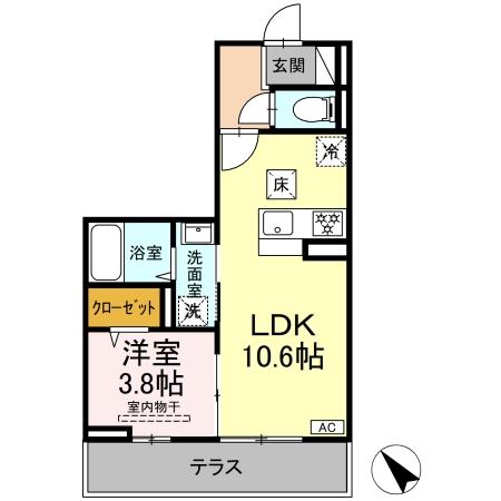 ポール・ヴェール 105号室 間取り
