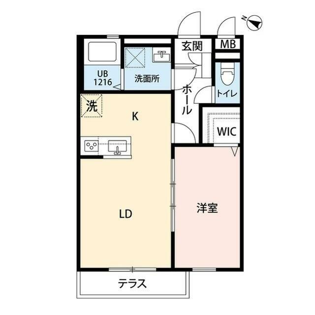 クレール虹 204号室 間取り