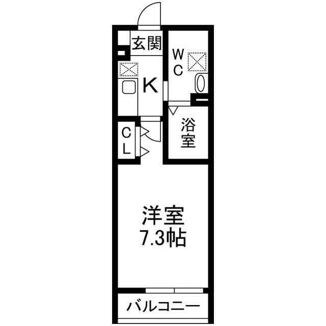 OCEAN’S14 103号室 間取り