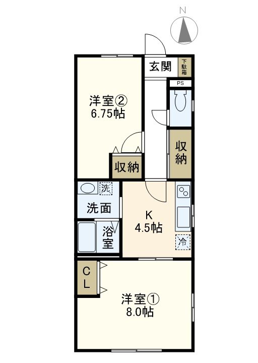 パルコート沼田 203号室 間取り