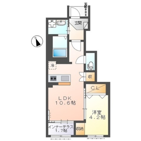 ボンヌール 102号室 間取り