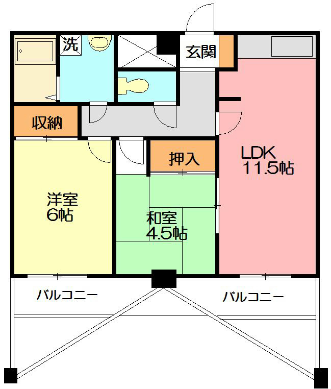 ベルデュール蛍田  203号室 間取り