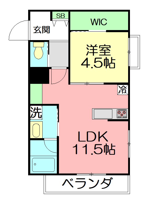 レフィアント鎌倉 203号室 間取り