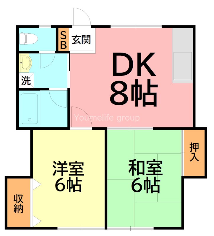 ローズガーデンB 201号室 間取り