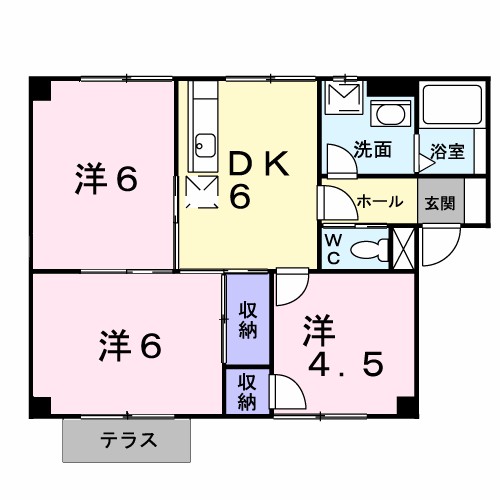 フォンテーヌシャトレⅠ 103号室 間取り
