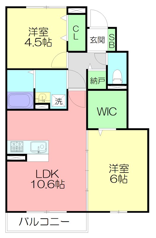 ラ・セーヌ 203号室 間取り
