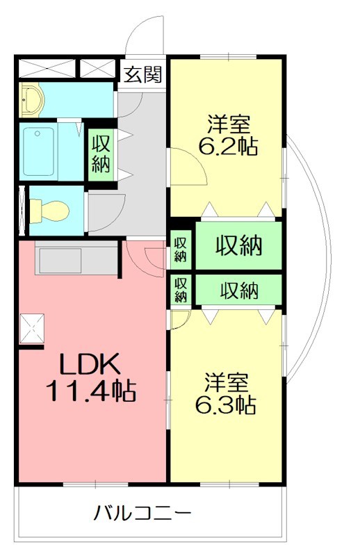 トヨカワマンション 301号室 間取り