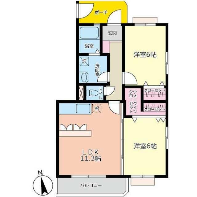 コスモAoi立場 A棟 302号室 間取り