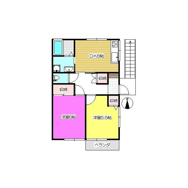 プラザイシヅカA 201号室 間取り