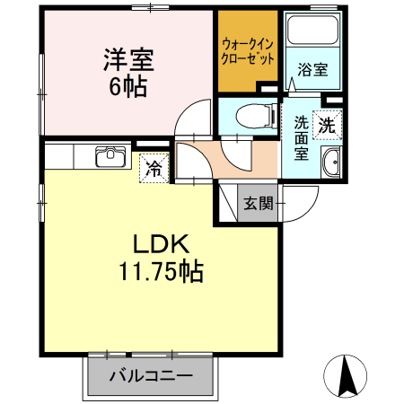 メゾンパークス 201号室 間取り