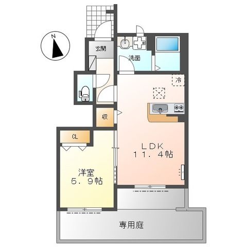 アゼリア 101号室 間取り