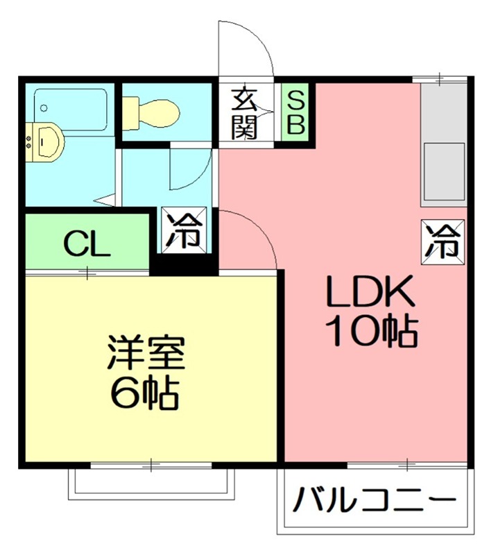 ネオシティ実方Ⅱ 101号室 間取り