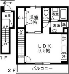 仮藤沢市亀井野プロジェクト新築工事 202号室 間取り