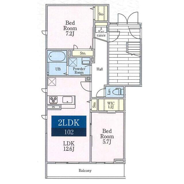 ラルーチェ 102号室 間取り