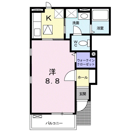 カルム中庭 101号室 間取り