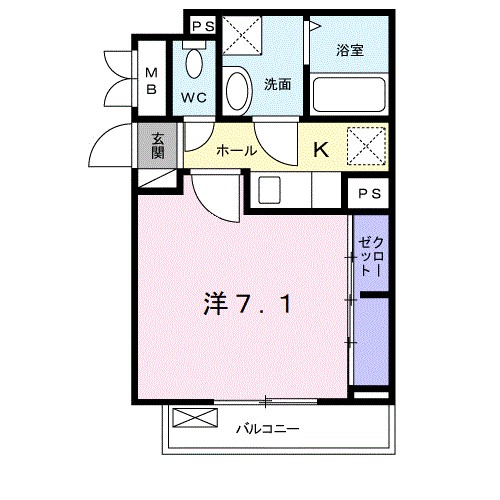 プレジャーエムケイ 203号室 間取り