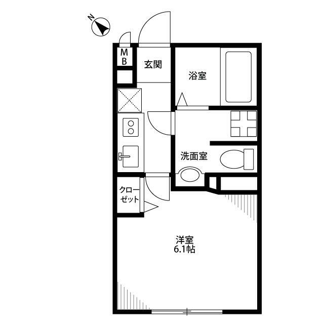 アムール　踊場 204号室 間取り