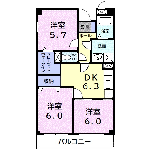 エスポワ－ルいずみ野 104号室 間取り