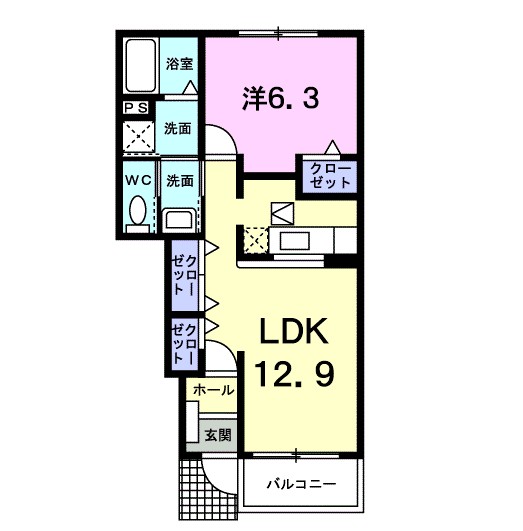 本町ハイツＸ 102号室 間取り