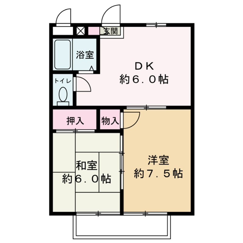 シティー堂山Ｂ B105号室 間取り