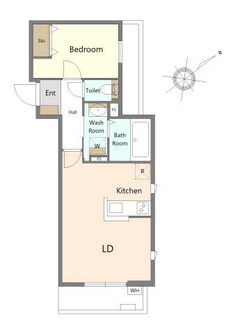 カーサエイル 201号室 間取り