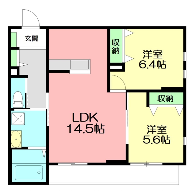カーサエイル 101号室 間取り