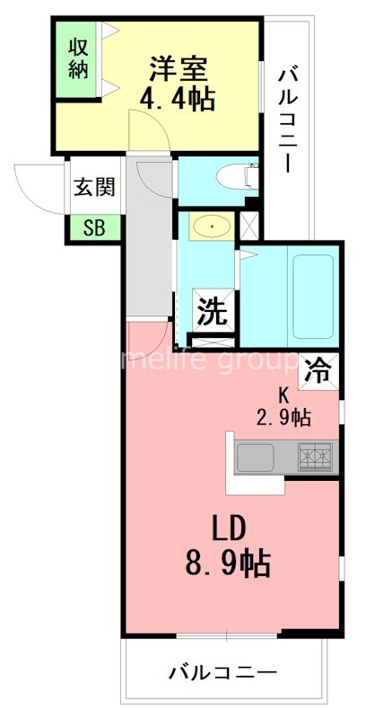 カーサエイル 201号室 間取り