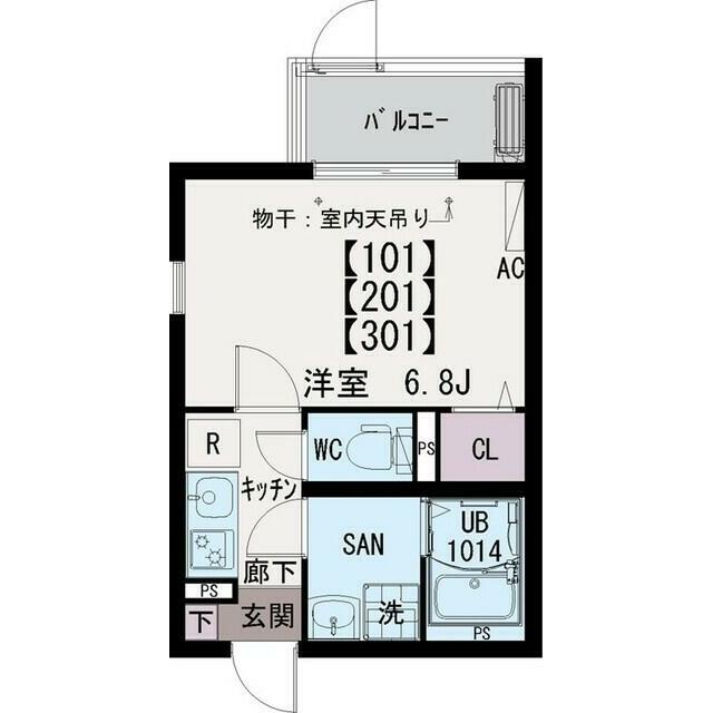 イクシオ笠間 101号室 間取り