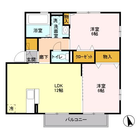 ウィンド東海岸 201号室 間取り