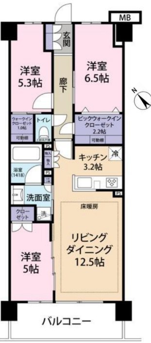 クレストシティ鎌倉大船サウス  2F号室 間取り