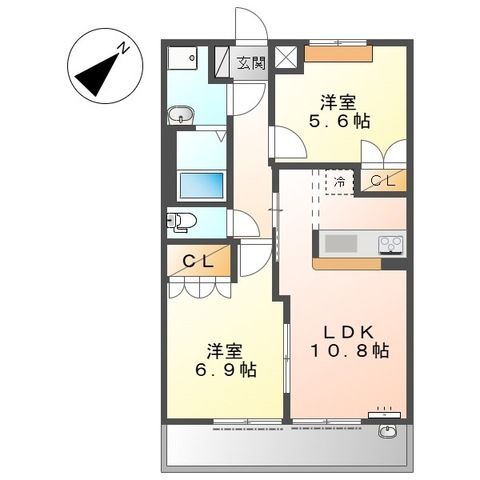 カサブランカ 105号室 間取り
