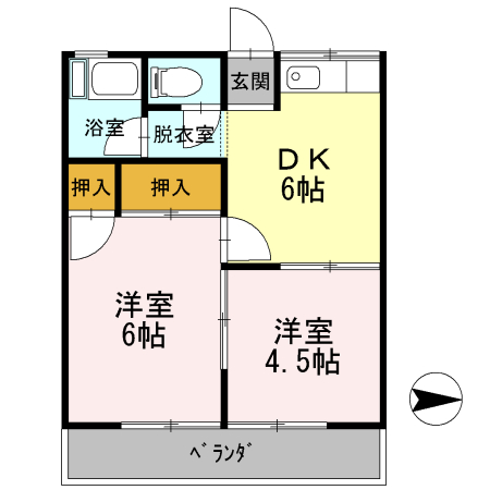 大沢ハイツ 203号室 間取り