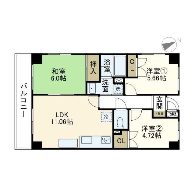 サニーヒルⅡ 0204号室 間取り