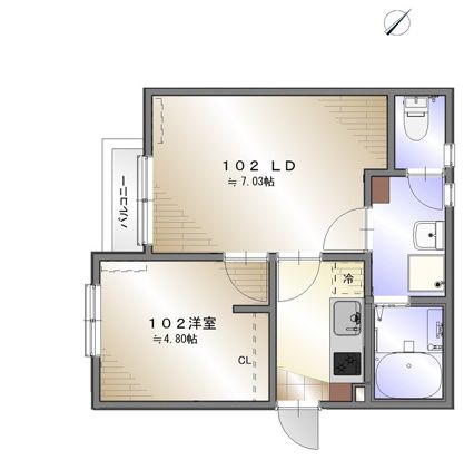 COAST　TERRACE　桜山 102号室 間取り
